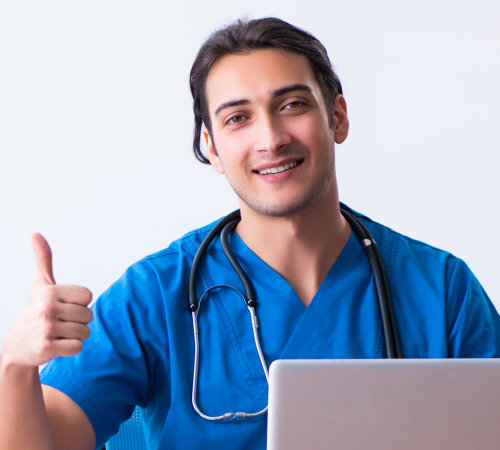 male nurse smiling