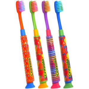 GUM Crayola Deep Clean Kid’s Manual Toothbrushes – Ultra Soft, 12/Pkg