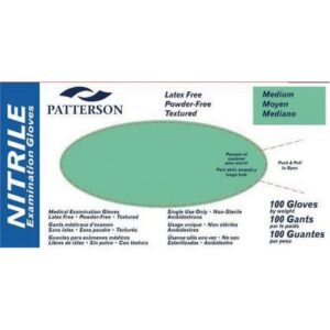 Patterson® Nitrile Exam Gloves, 100/Box Medium, Green Box